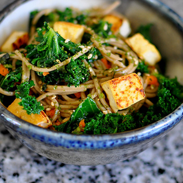 Soba Noodles with Kale, Tofu and Furikake Wilson Vale